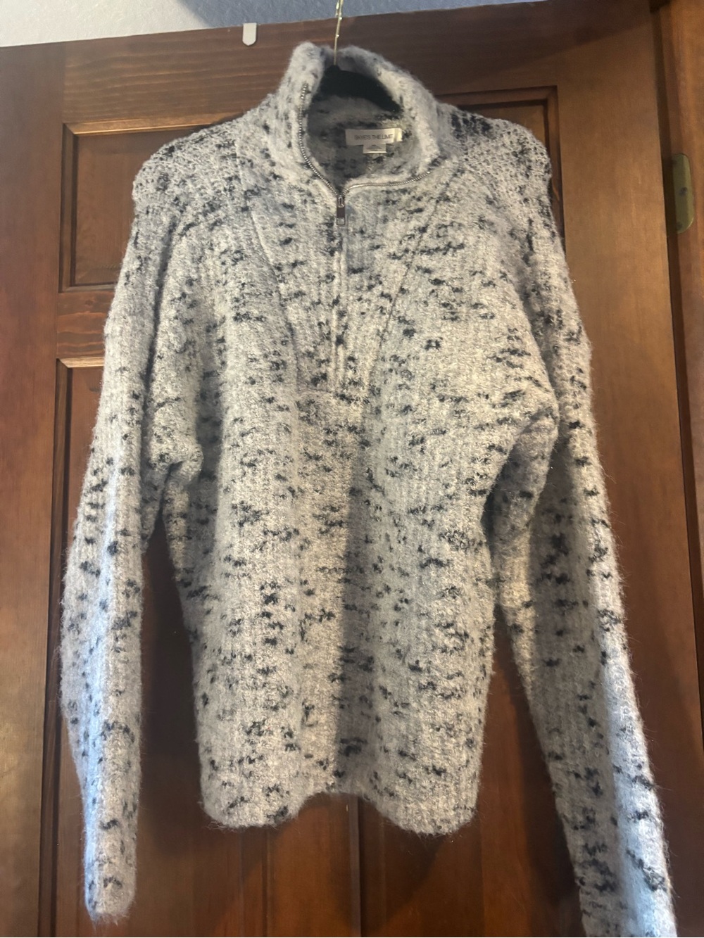 Skye’s the Limit Gray Speckled Half-Zip Pullover Sweater